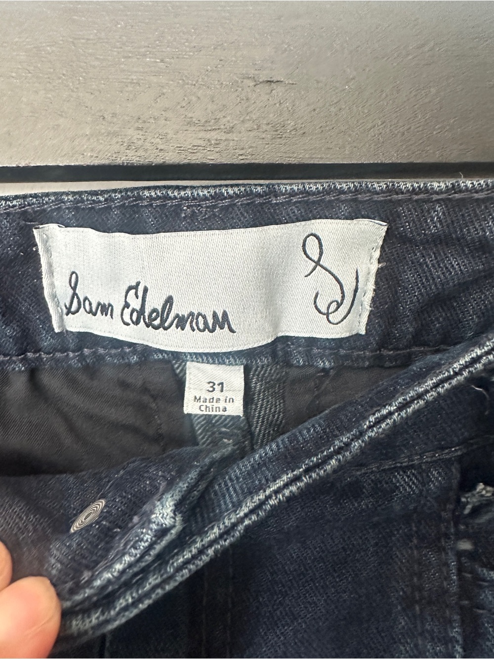 Sam Edelman Dark Blue High-Waist Wide-Leg Jeans - Picture 4 of 7